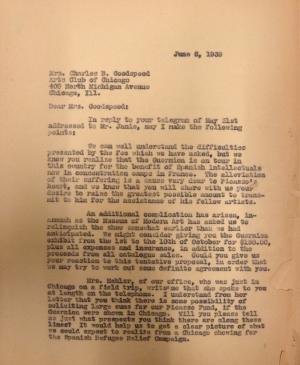 Carta de Evelyn Ahrend a Charles Goodspeed del 6 de junio de 1939