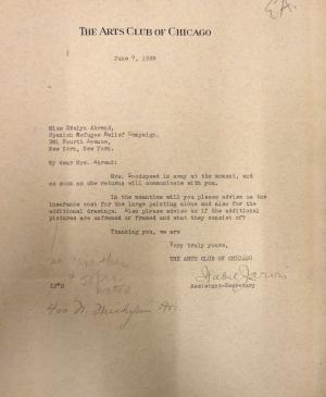 Carta de Isabel Jarvis a Evelyn Ahrend