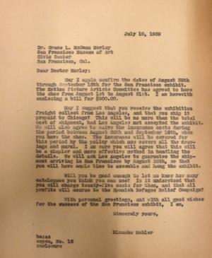 Carta de Blanche Mahler a Grace L. McCann Morley