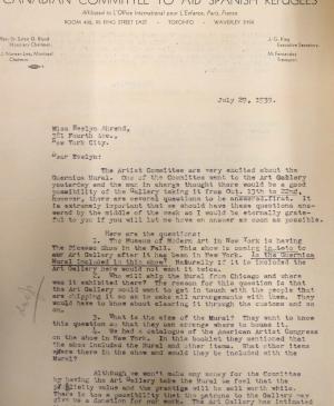 Carta de Phyllis Lane a Evelyn Ahrend del 29 de julio de 1939