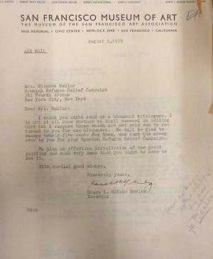 Carta de Grace L. McCann Morley a Blanche Mahler