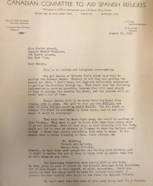 Carta de Phyllis Lane a Evelyn Ahrend del 12 de agosto de 1939