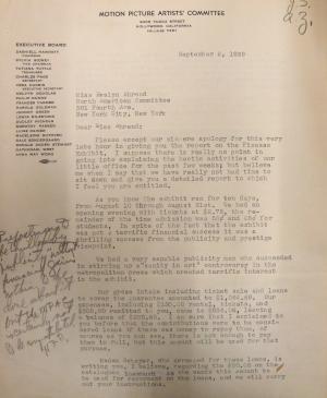 Carta de Marcelene Peterson a Evelyn Ahrend del 2 de septiembre de 1939