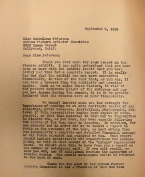 Carta de John Sherman a Marcelene Peterson