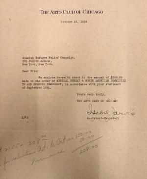 Carta de Isabel Jarvis a la Spanish Refugee Relief Campaign 