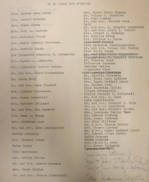 Lista de posibles donantes de la Spanish Refugee Relief Campaign