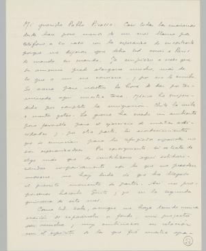 Carta de Juan Larrea a Pablo Picasso del 4 de octubre de 1939