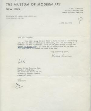 Carta de Elodie Courter Osborn a Henry Sayles Francis del 15 de abril de 1940