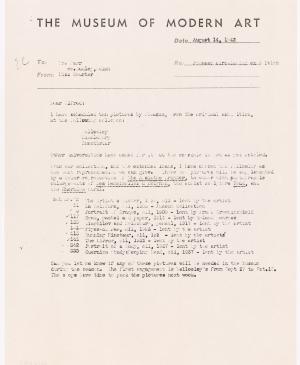 Carta de Elodie Courter Osborn a Alfred H. Barr Jr.