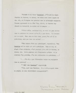 Notas de la entrevista de Jerome Seckler a Pablo Picasso