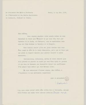 Carta de J. Groham y T. Madden a Pablo Picasso