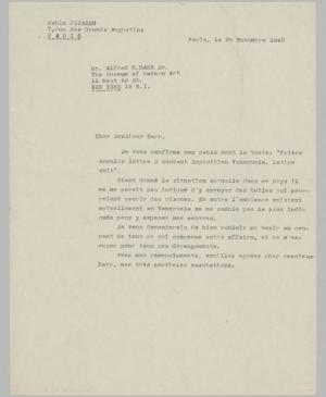 EN Carta de Pablo Picasso a Alfred H. Barr Jr.