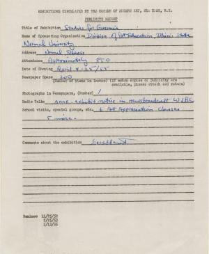 Informe de impacto de público de la exposición Studies for Guernica en la Normal University, Illinois