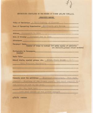 Informe de publicidad de la exposición Studies for Guernica del Cincinnati Art Museum