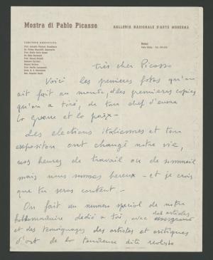 Renato Gattuso's letter to Pablo Picasso