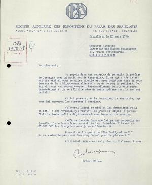 Carta de Robert Giron a Willem Sandberg del 28 de marzo de 1956