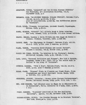 Bibliografía del libro escrito por Alfred H. Barr, Picasso: Fifty Years of his Art