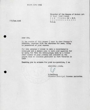 Carta de Willem Sandberg a René d'Harnoncourt