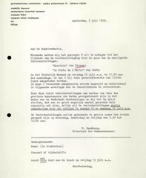 Carta de Willem Sandberg