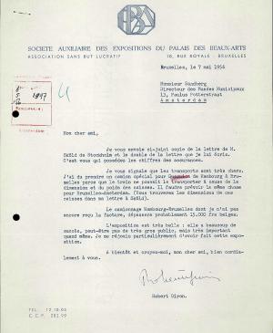 Carta de Robert Giron a Willem Sandberg del 7 de mayo de 1956