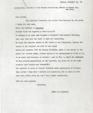 Carta de Petro (Nelly) Van Doesburg a Alfred H. Barr Jr.