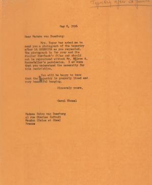 Carta de Carol K. Uht a Petro (Nelly) Van Doesburg