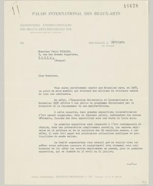 Carta de Émile Langui a Pablo Picasso del 19 de julio de 1957 (1)