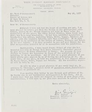 Carta de Jiro Enjoji a René d'Harnoncourt