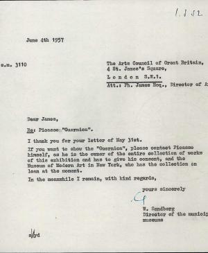 Carta de Willem Sandberg a Philip James