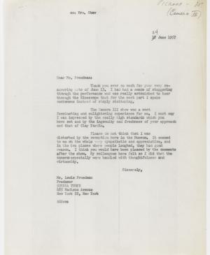 Carta de Alfred H. Barr Jr. a Lewis Freedman