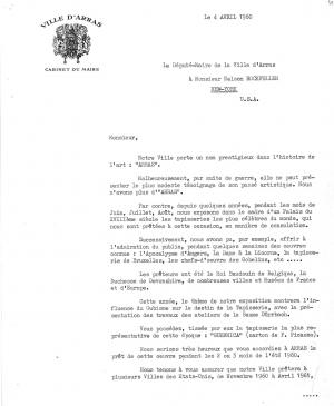 Carta de Guy Mollet a Nelson Rockefeller