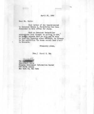 Carta de Carol K. Uht a Jan-Albert Goris