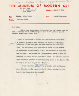 Picasso in the Museum of Modern Art