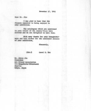 Carta de Carol K. Uht a Akira Jin