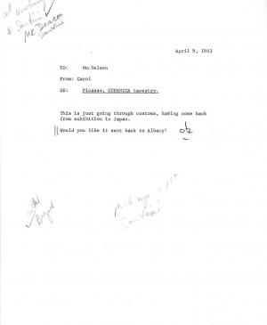 Carta de Carol K. Uht a Nelson Rockefeller del 9 de abril de 1963