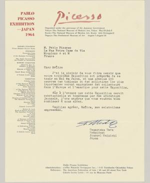 Carta de Tsunetaka Ueda a Pablo Picasso