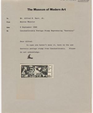 Carta de Monroe Wheeler a Alfred H. Barr Jr.