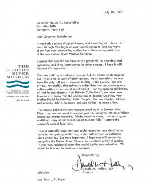 Carta de Donald M. Halley Jr. a Nelson Rockefeller