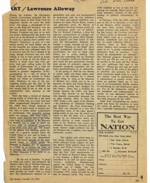 Artículo "Art" (Arte) de Lawrence Alloway