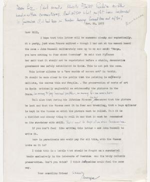 Margaret Potter's letter to William Rubin