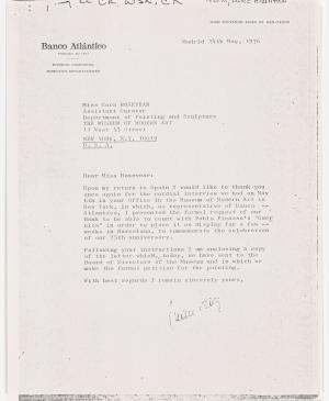 Carta de Juan Salvador Peiró a Cora Rosevear