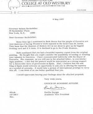 Carta de Emilia Doyaga a Nelson Rockefeller