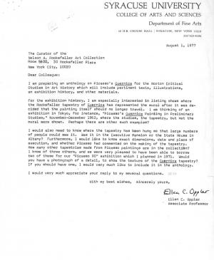 Carta de Ellen C. Oppler a Carol K. Uht