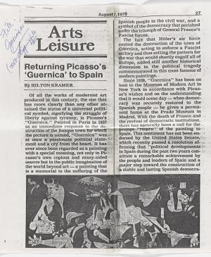 La devolución de Guernica de Picasso a España