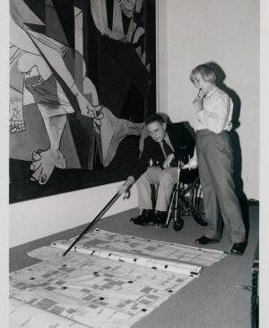 William Rubin and Alicia Legg preparing for the exhibition Pablo Picasso: A Retrospective