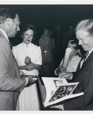 Jimmy Carter at the exhibition Pablo Picasso: A Retrospective at the Museum of Modern Art, New York