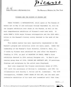 Picasso and the Museum of Modern Art 