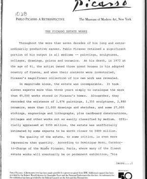 The Picasso Estate Works