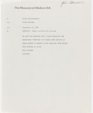 Nota interna de Louis Estrada a Eloise Ricciardelli