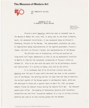 Guernica se traslada al Museo del Prado de Madrid